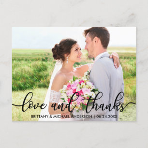 Carte Postale Amour et merci Merci Mariage moderne Photo B