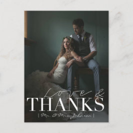 Carte Postale Amour et Merci modernes | Photo Merci Mariage