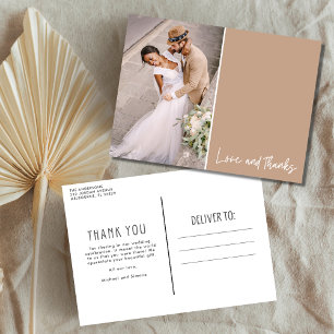 Carte Postale Amour et Merci Photo Mariage Merci