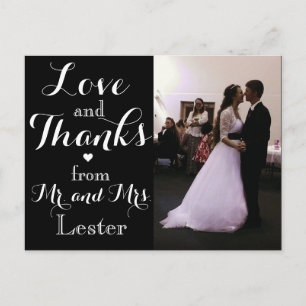 Carte Postale Amour et mercis de M. et de Mme Wedding Postcard