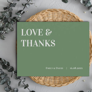 Carte Postale Amour et remerciements de mariage contemporain ver