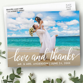 Carte Postale Amour et Remerciements de Mariage | Photo de Remer