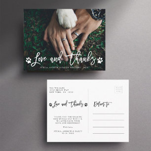 Carte Postale Amour et remerciements des Empreintes de pattes   