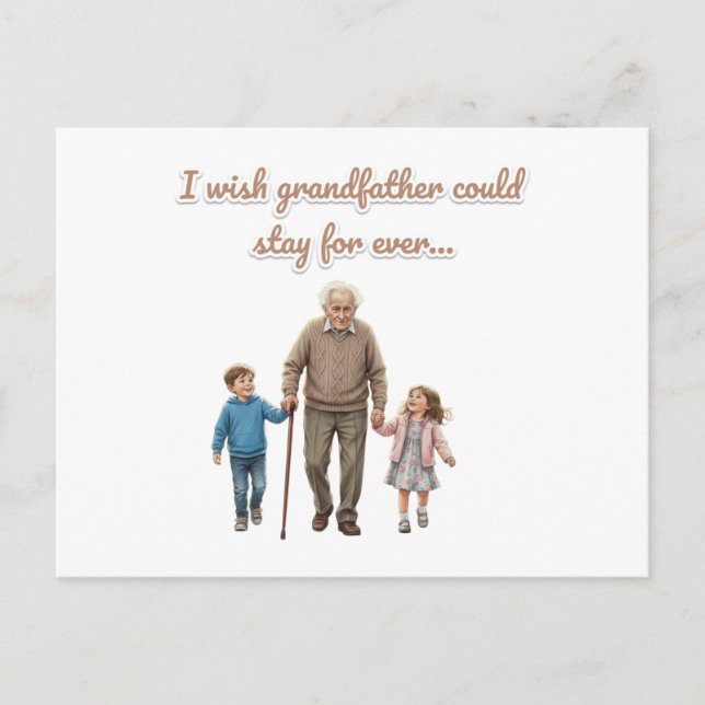 Carte Postale Amour éternel grand-père et petits-enfants (Devant)