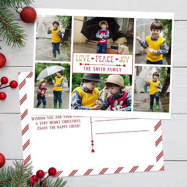 Carte Postale Amour festif, Paix, Joie | Six Photo Collage (Créateur téléchargé)