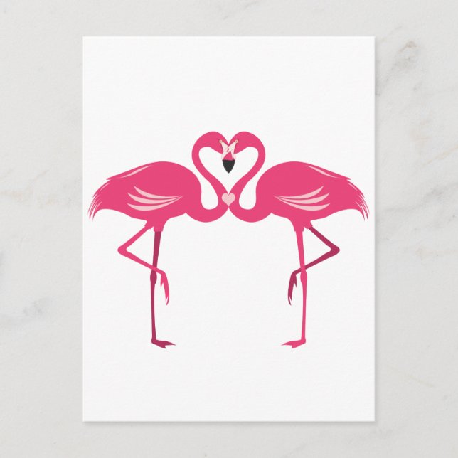 Carte Postale Amour Flamant rose (Devant)