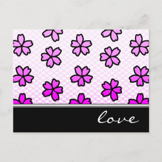 Carte Postale amour : floral rétro :
