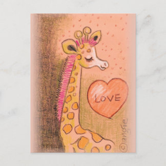 Carte Postale amour Girafe