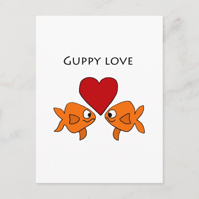 Carte Postale Amour Guppy drôle Design (Devant)