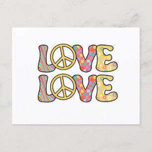 Carte Postale Amour hippie rétro