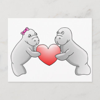 Carte postale amour Manatee
