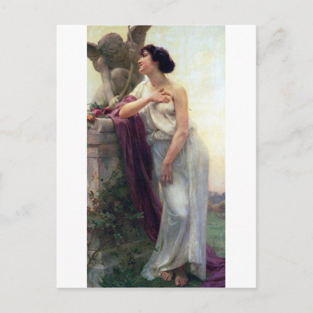 Carte Postale Amour mignon femme romantique peinture antique (Devant)