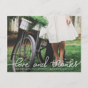 Carte Postale Amour Moderne Et Merci Écrit À La Main   Photo en 