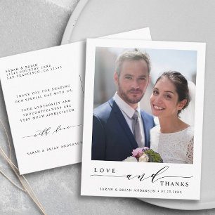 Carte Postale Amour moderne et merci Mariage Photo Merci