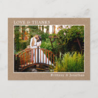 Amour Moderne Merci Photo de Mariage Cadre en Kraf