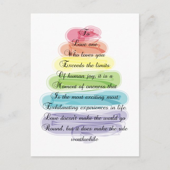 Carte Postale "Amour" Poème Cadeaux Artsy Tree Design (Devant)