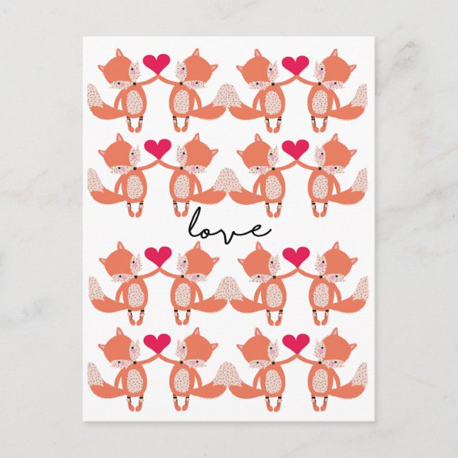 Carte Postale amour renard (Devant)