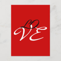 Amour Rouge Blanc Noir Couleur Calligraphie Script