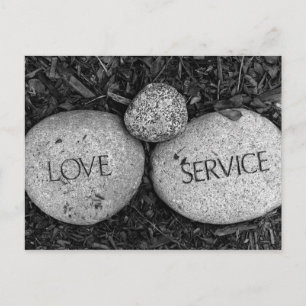 Carte Postale "Amour" "Service" Spirituelle Pierres Religieuses