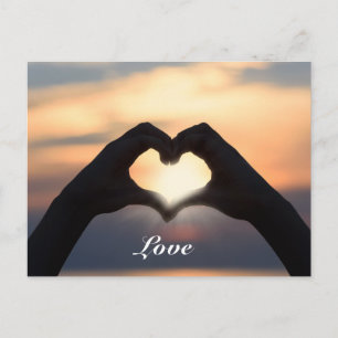 Carte Postale Amour Texte Personnalisé Mains Forme Coeur Twiligh