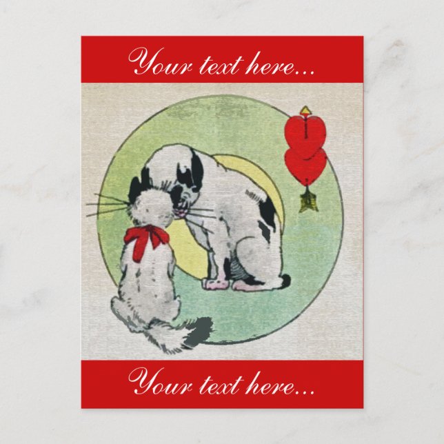Carte Postale Amour vintage pour chats (Devant)