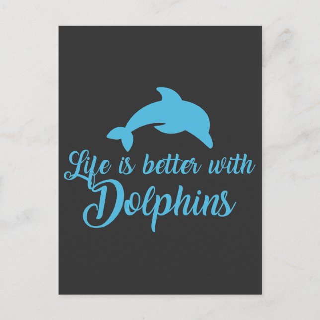 Carte Postale Amoureuse des dauphins fille animal marin océan fa (Devant)