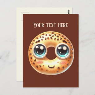 Carte Postale Amoureux de bagel amusant ajouter du texte