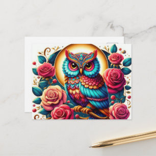 Carte Postale Amoureux de chouettes mignonnes