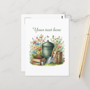 Carte Postale Amoureux de jardinage mignons personnalisables 