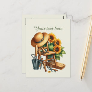 Carte Postale Amoureux de jardinage mignons personnalisables
