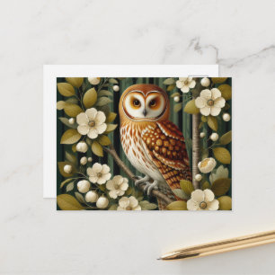 Carte Postale Amoureux de jolis oiseaux de hibou