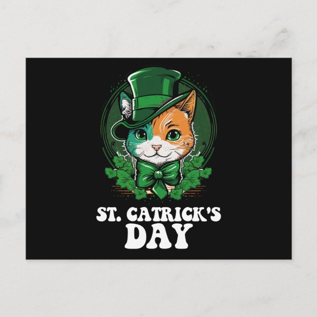 Carte Postale Amoureux de les chats de la Saint-Patrick (Devant)