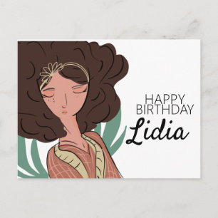Carte Postale Amoureux de personnage de femme plante Anniversair