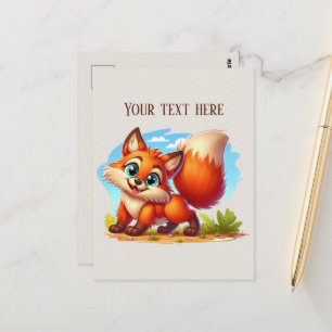Carte Postale Amoureux de renards mignons en randonnée personnal