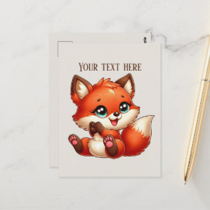 Carte Postale Amoureux de renards mignons personnalisables 