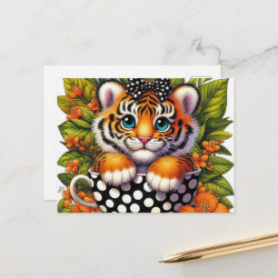 Carte Postale Amoureux de tigres mignons jungle