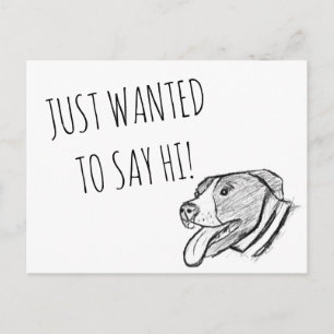 Carte Postale amoureux des animaux photo de chien tiré à la main
