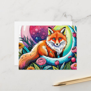 Carte Postale Amoureux des animaux Renard mignon 