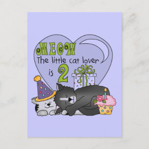 Carte Postale Amoureux des chats 2e anniversaire Tshirts et cade