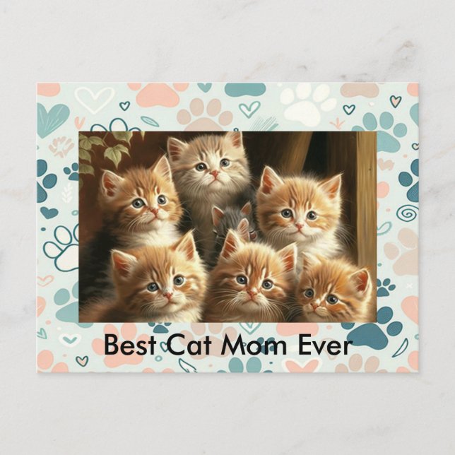 Carte postale Amoureux des chats personnalisable | (Devant)