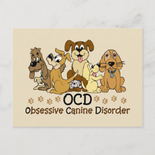 Carte Postale Amoureux des chiens Obsessif de trouble canin de l
