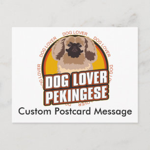 Carte Postale Amoureux des chiens personnalisé Pekingese race de