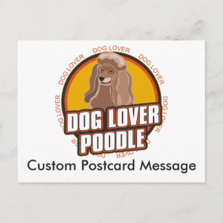 Carte Postale Amoureux des chiens personnalisé Poodle Chien race