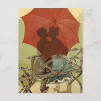 Carte postale Amoureux des parapluies