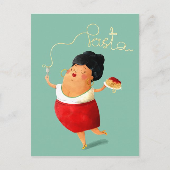Carte Postale Amoureux des pâtes de spaghetti italiennes (Devant)