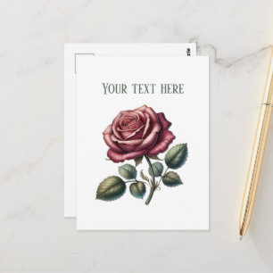 Carte Postale Amoureux des roses élégants personnalisables