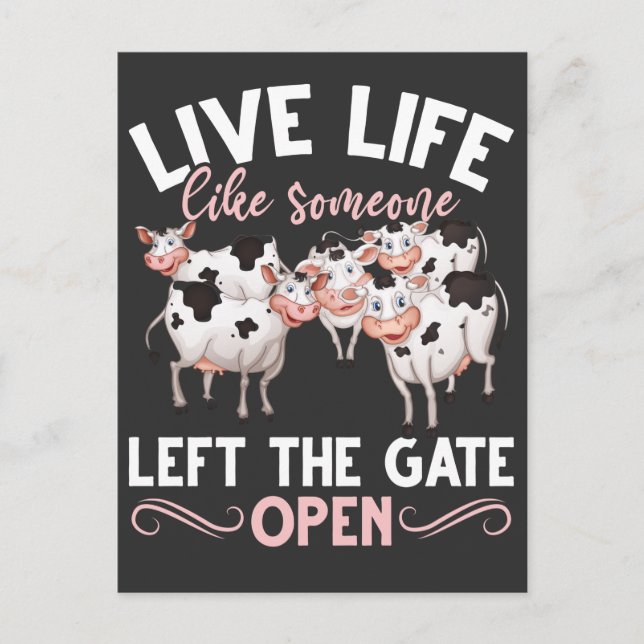 Carte Postale Amoureux des vaches humour animal de ferme blague  (Devant)