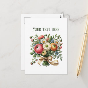 Carte Postale Amoureux du flux mixte mignons personnalisables