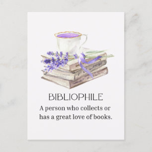 Carte Postale amoureux du livre bibliophile