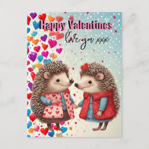 Carte Postale amoureux le plus mignon, hérissons, petit ami, pet
